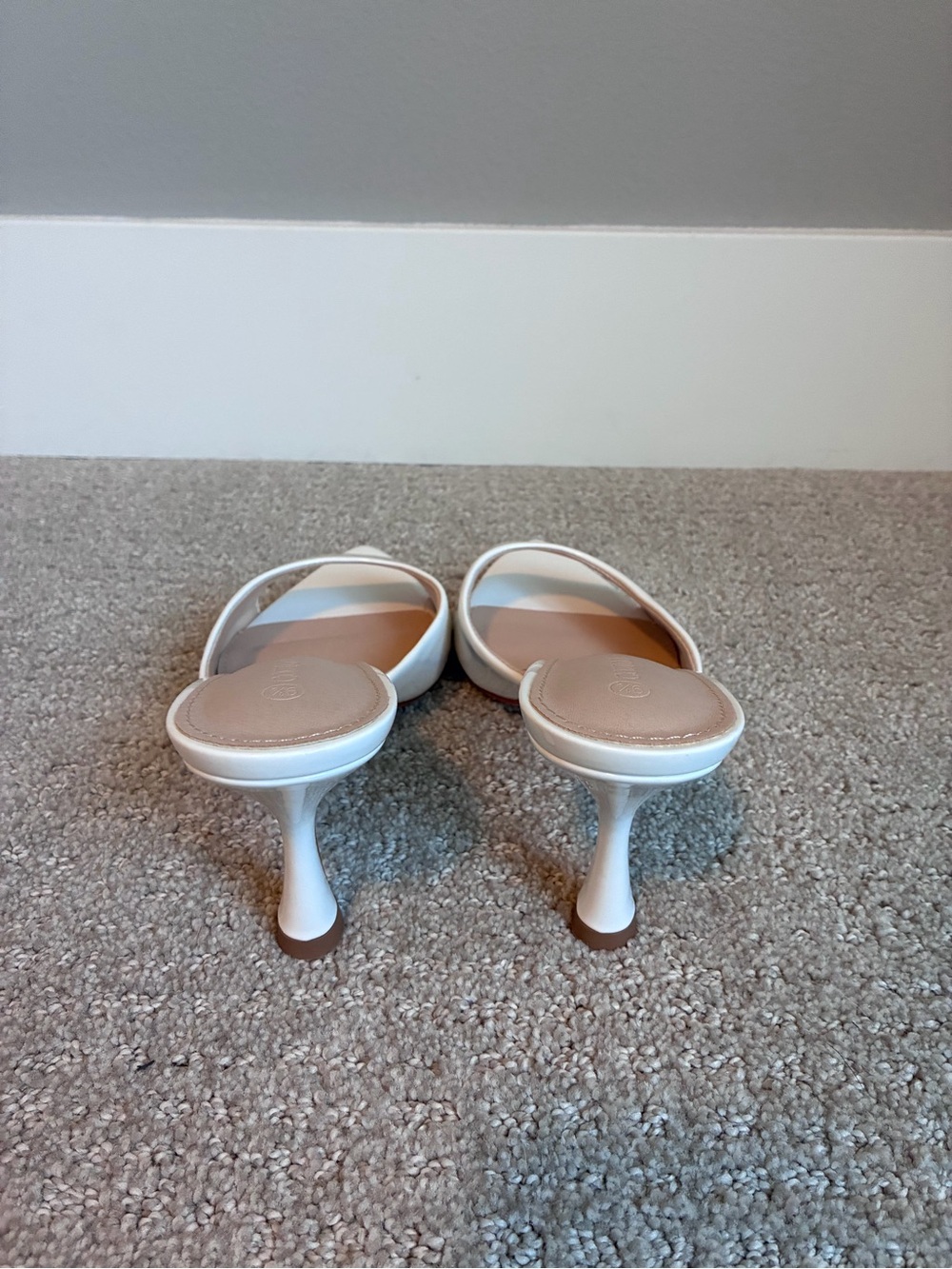White Patent Pointed Slip-On Mule Heels - Picture 4 of 4